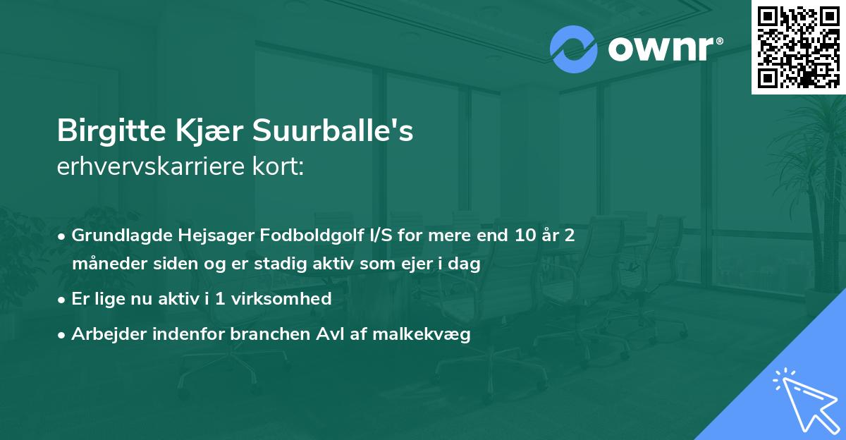 Birgitte Kjær Suurballe's erhvervskarriere kort