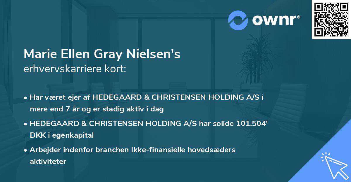 Marie Ellen Gray Nielsen's erhvervskarriere kort