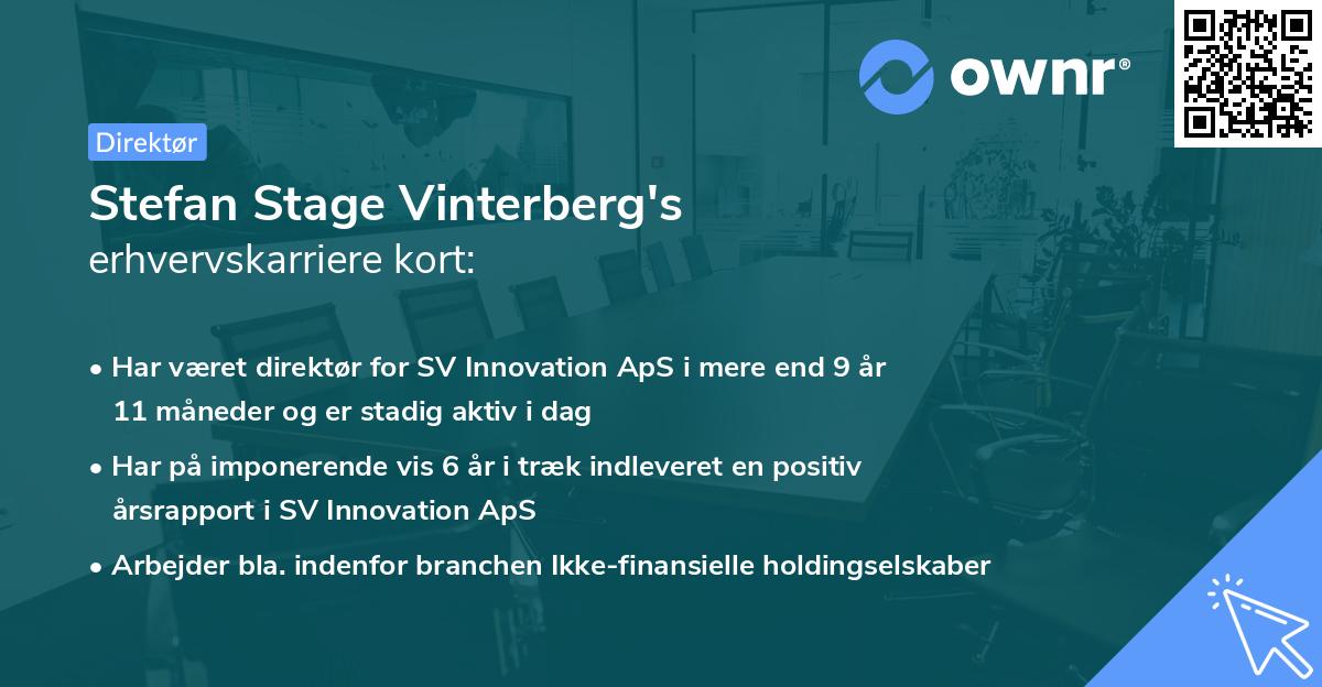 Stefan Stage Vinterberg's erhvervskarriere kort
