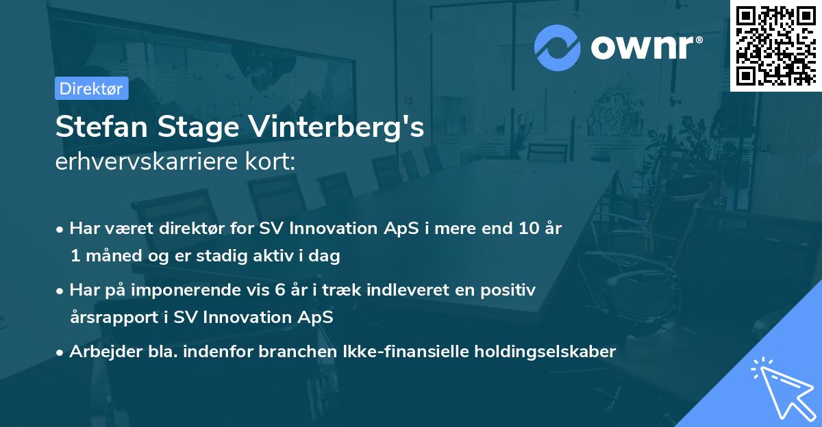 Stefan Stage Vinterberg's erhvervskarriere kort