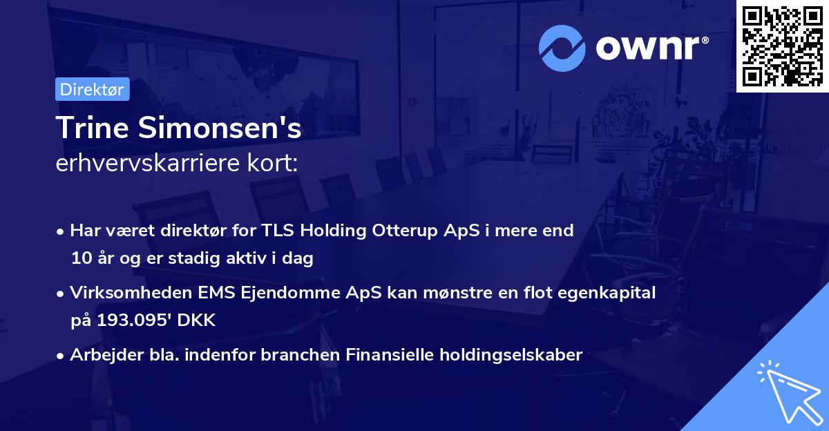 Trine Simonsen's erhvervskarriere kort