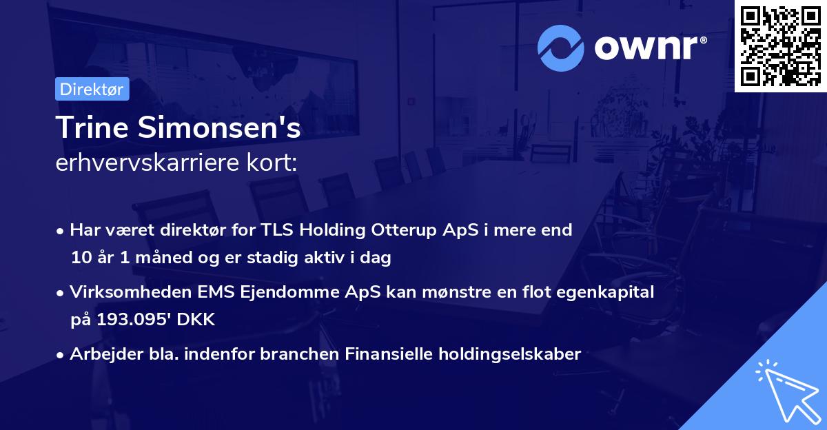 Trine Simonsen's erhvervskarriere kort