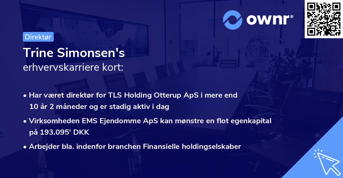 Trine Simonsen's erhvervskarriere kort