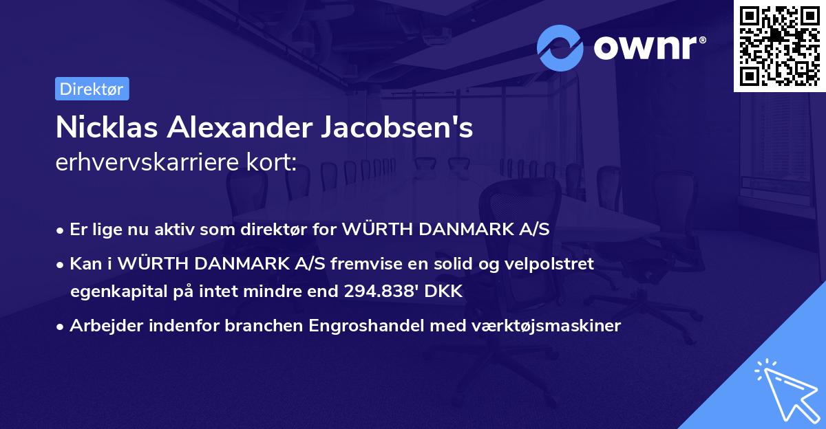 Nicklas Alexander Jacobsen's erhvervskarriere kort