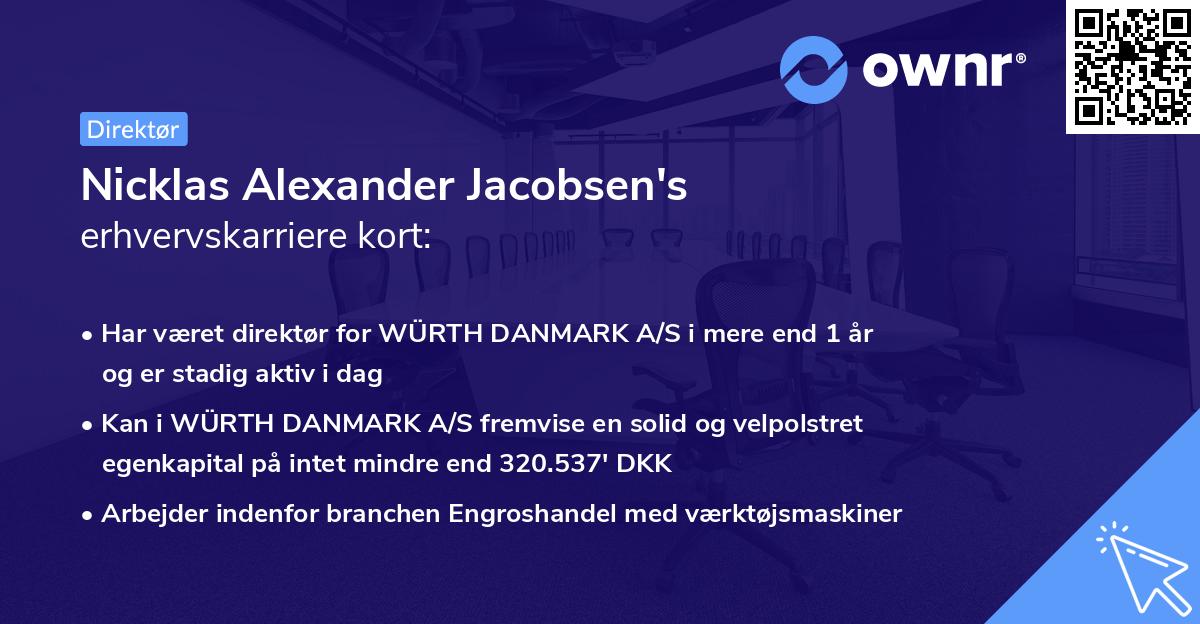 Nicklas Alexander Jacobsen's erhvervskarriere kort