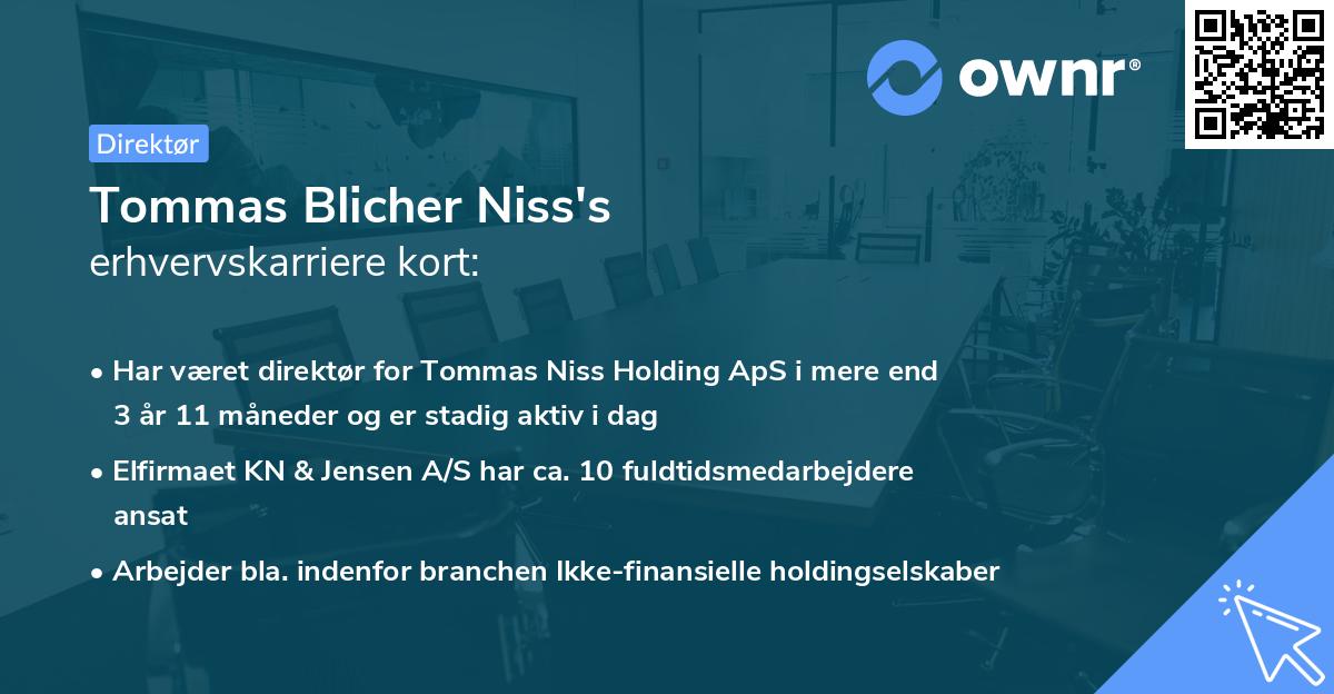 Tommas Blicher Niss's erhvervskarriere kort
