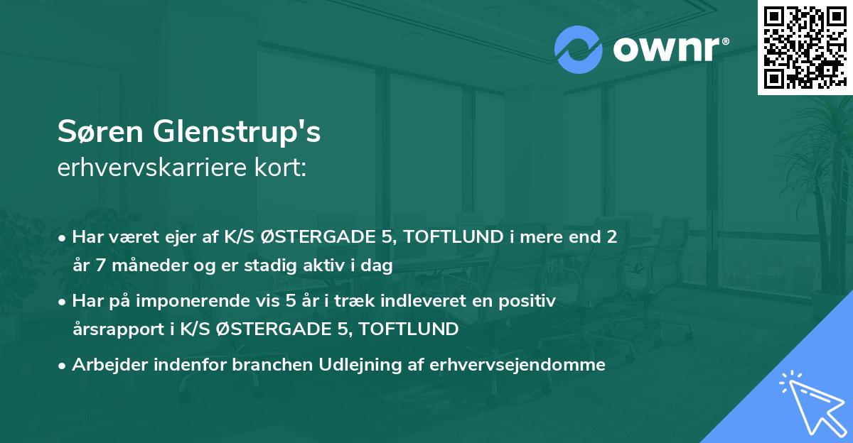 Søren Glenstrup's erhvervskarriere kort