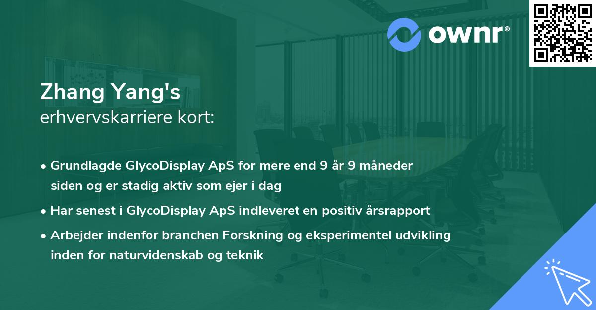 Zhang Yang's erhvervskarriere kort