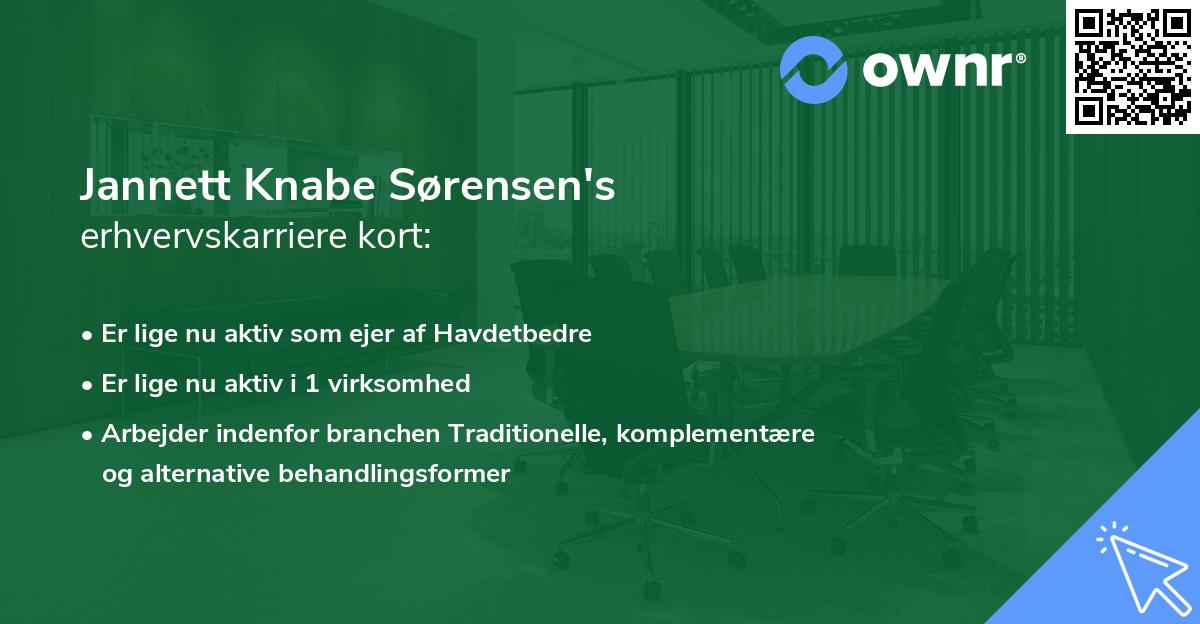 Jannett Knabe Sørensen's erhvervskarriere kort