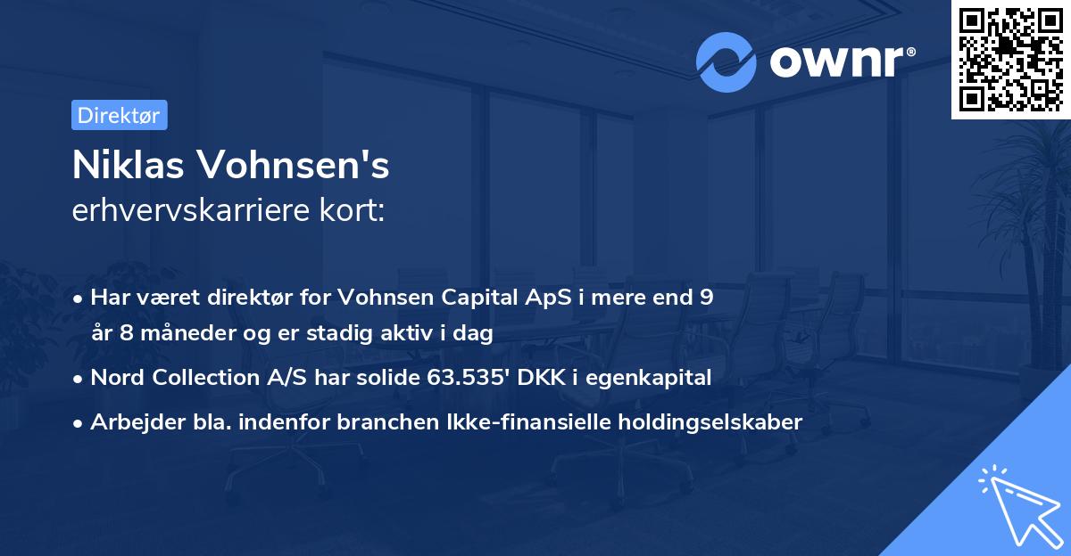 Niklas Vohnsen's erhvervskarriere kort