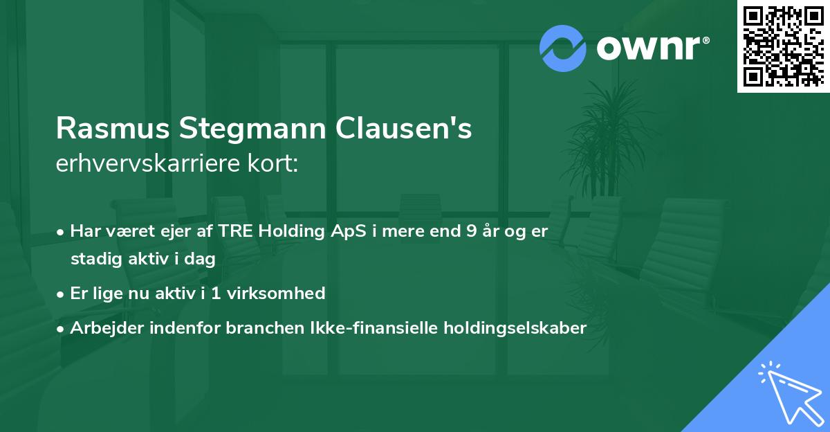 Rasmus Stegmann Clausen's erhvervskarriere kort