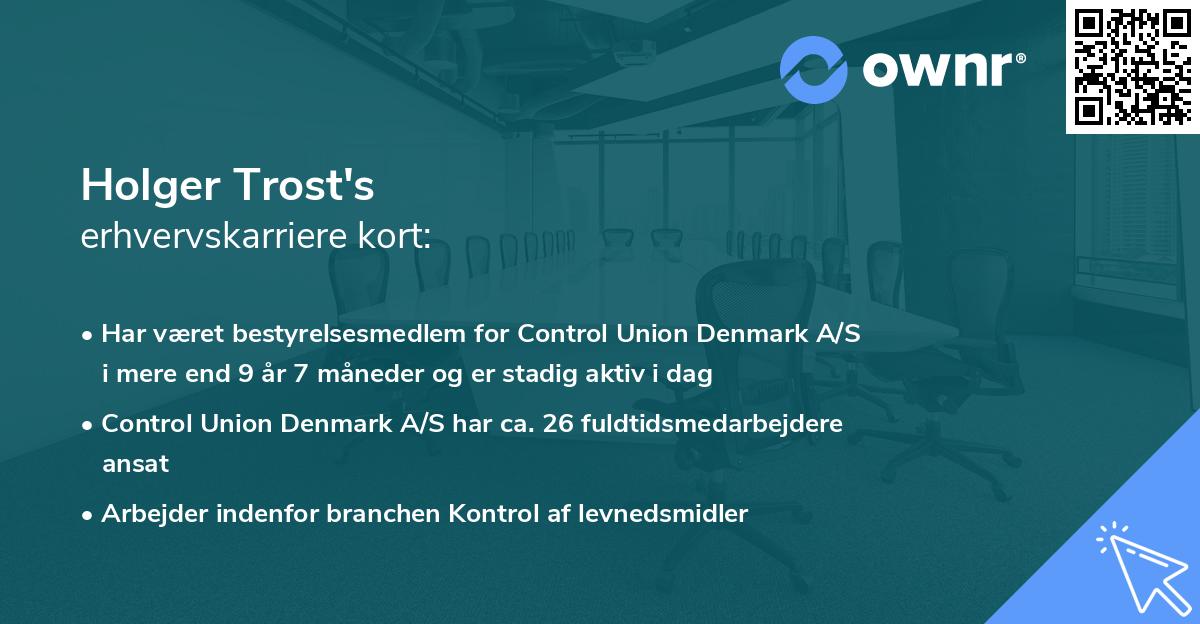 Holger Trost's erhvervskarriere kort