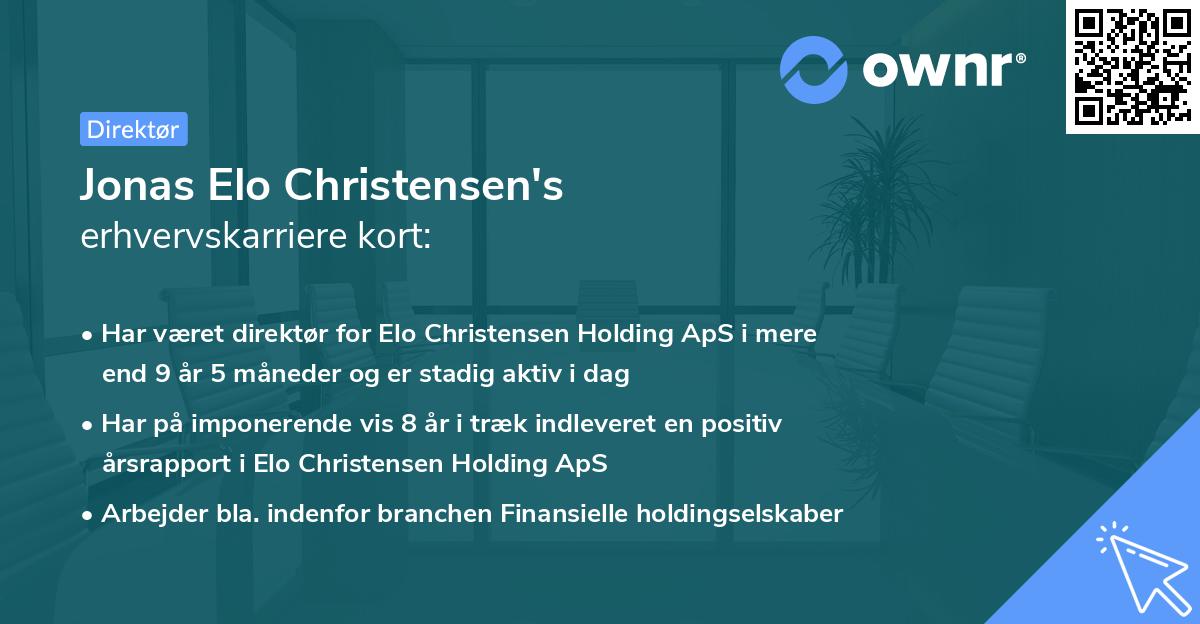 Jonas Elo Christensen's erhvervskarriere kort
