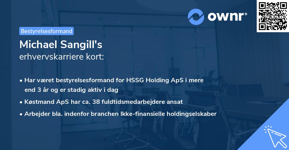 Michael Sangill's erhvervskarriere kort