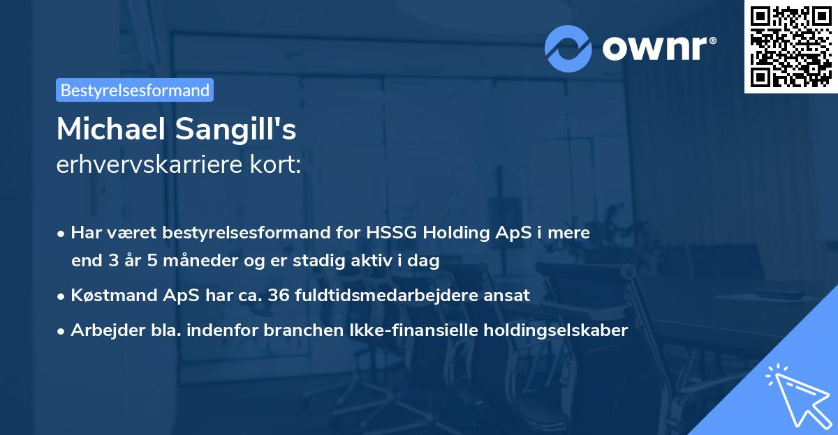 Michael Sangill's erhvervskarriere kort
