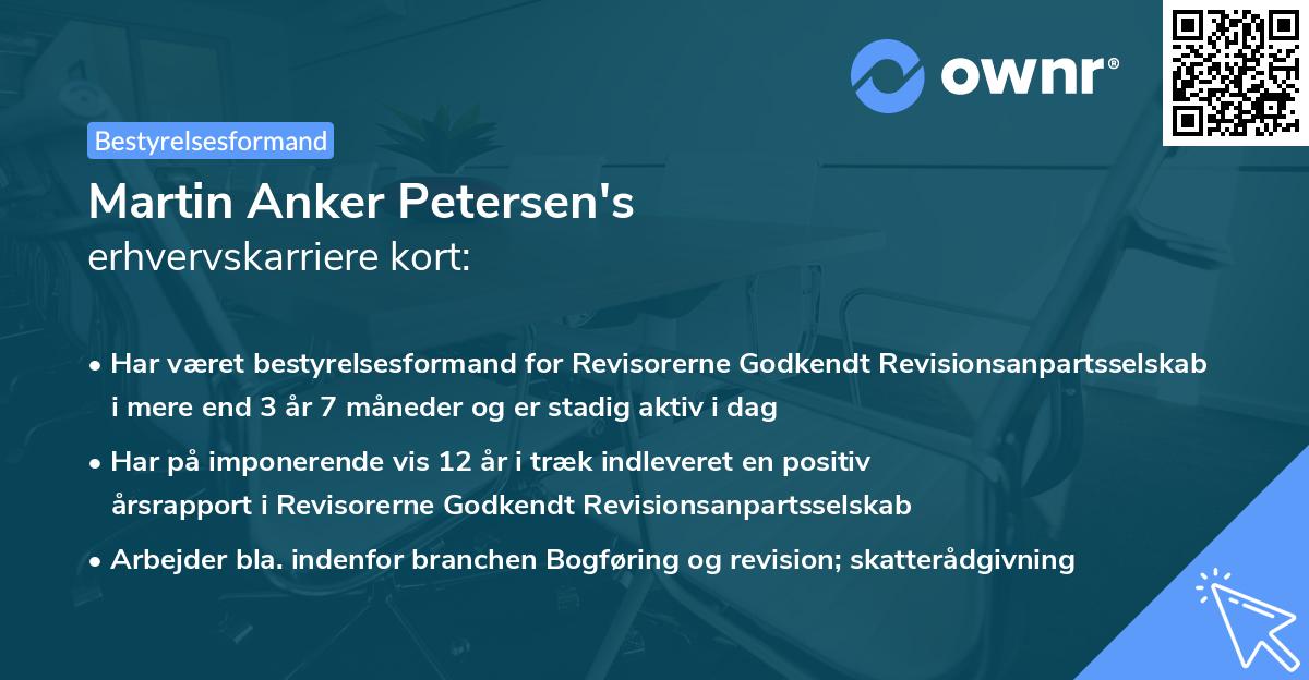 Martin Anker Petersen's erhvervskarriere kort