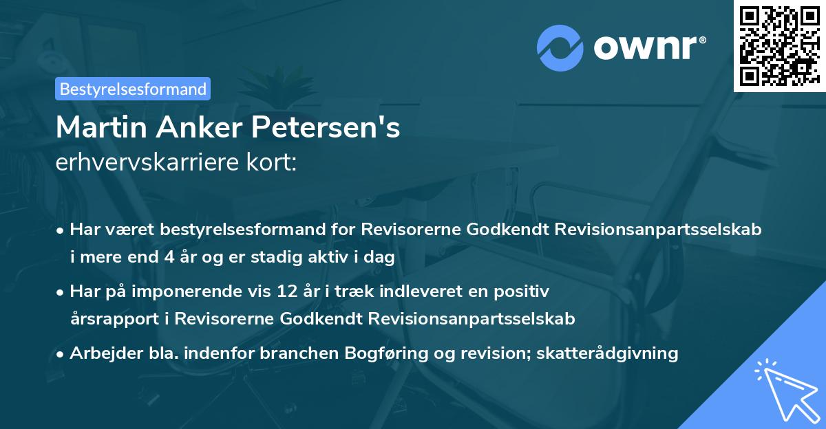 Martin Anker Petersen's erhvervskarriere kort