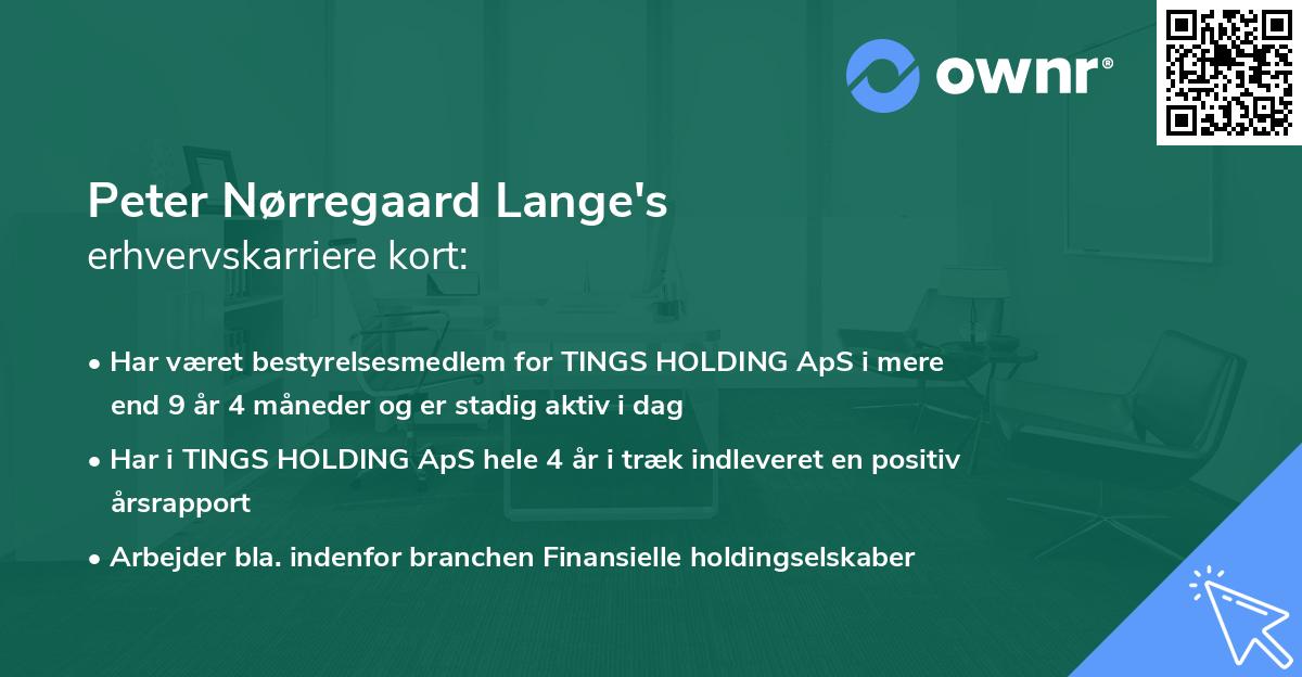 Peter Nørregaard Lange's erhvervskarriere kort