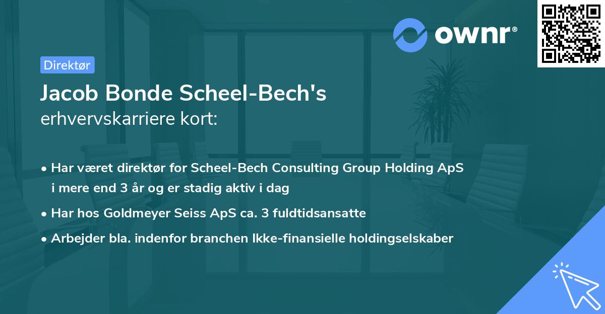 Jacob Bonde Scheel-Bech's erhvervskarriere kort