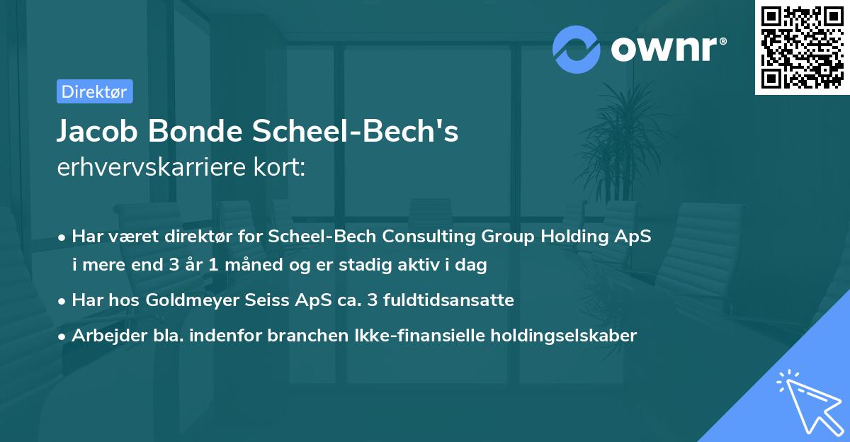 Jacob Bonde Scheel-Bech's erhvervskarriere kort