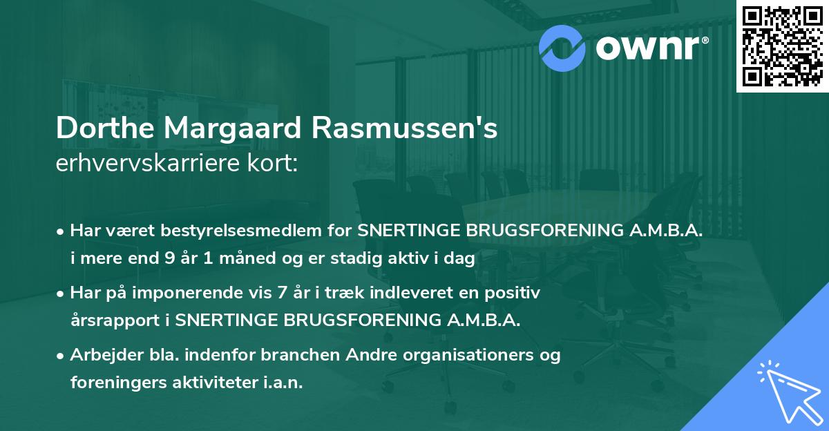Dorthe Margaard Rasmussen's erhvervskarriere kort