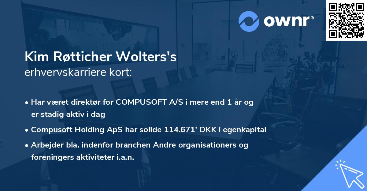 Kim Røtticher Wolters's erhvervskarriere kort