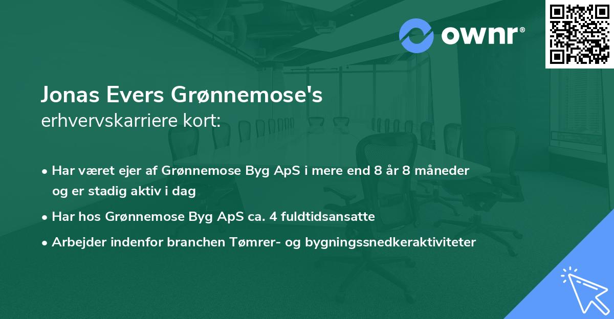 Jonas Evers Grønnemose's erhvervskarriere kort