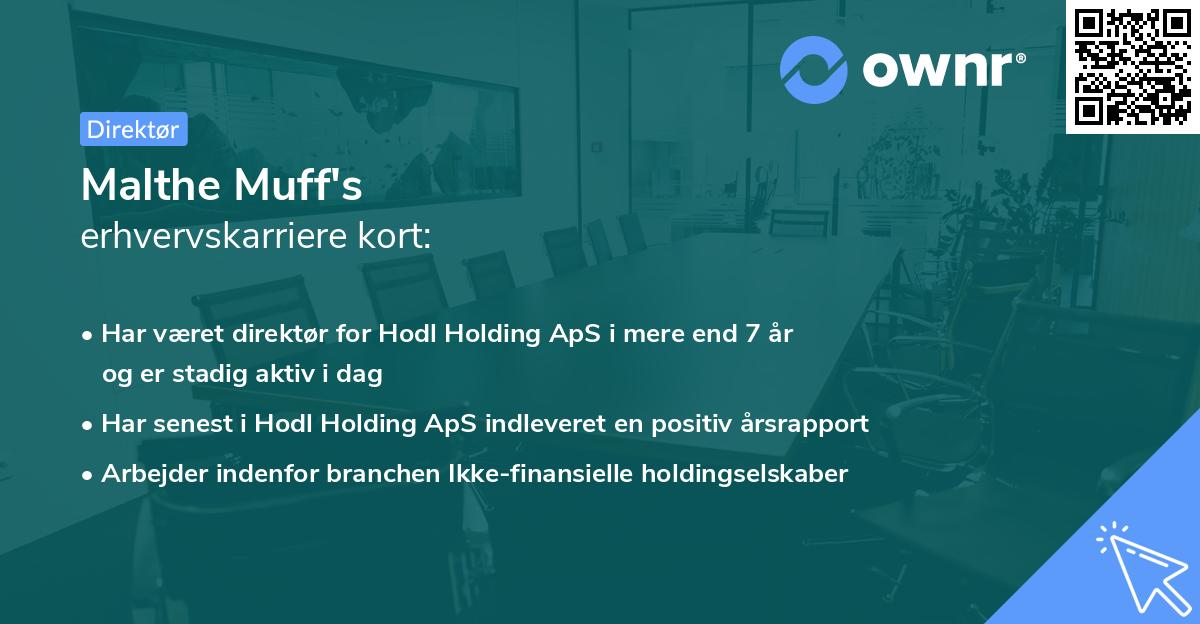 Malthe Muff's erhvervskarriere kort