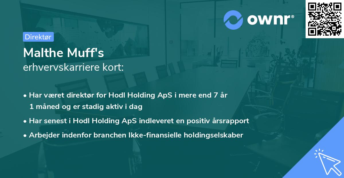 Malthe Muff's erhvervskarriere kort