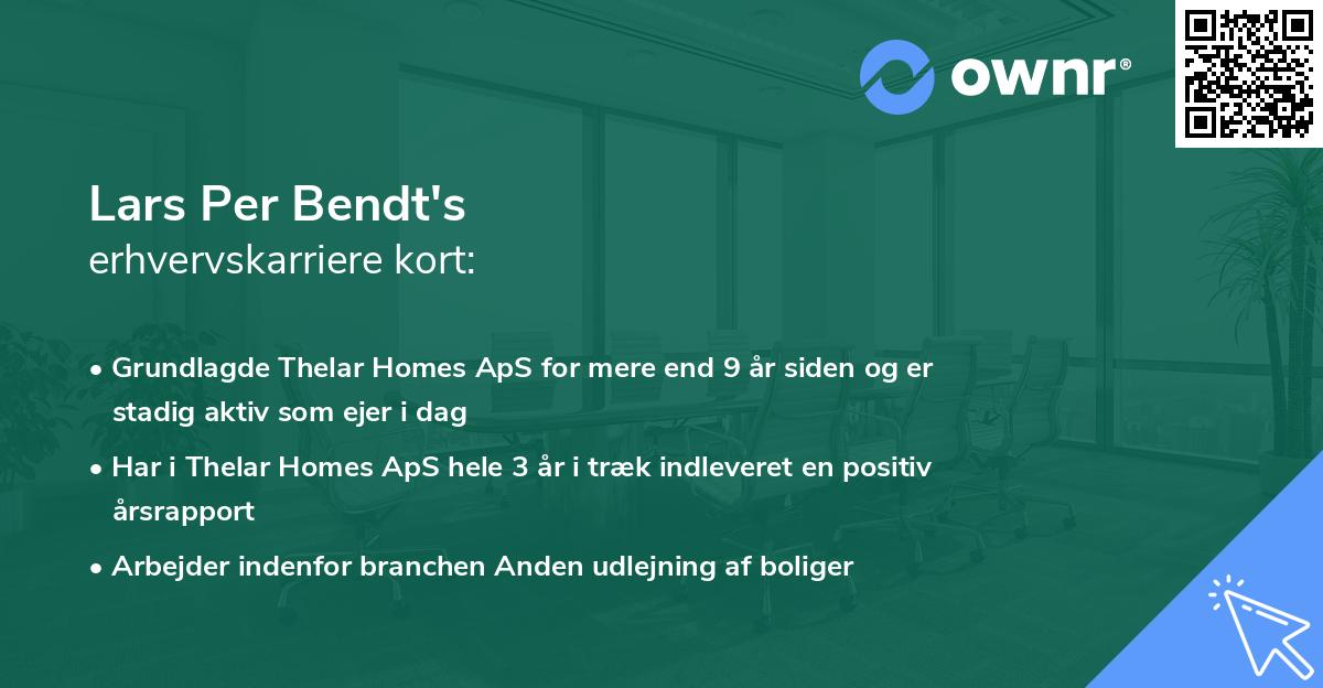 Lars Per Bendt's erhvervskarriere kort