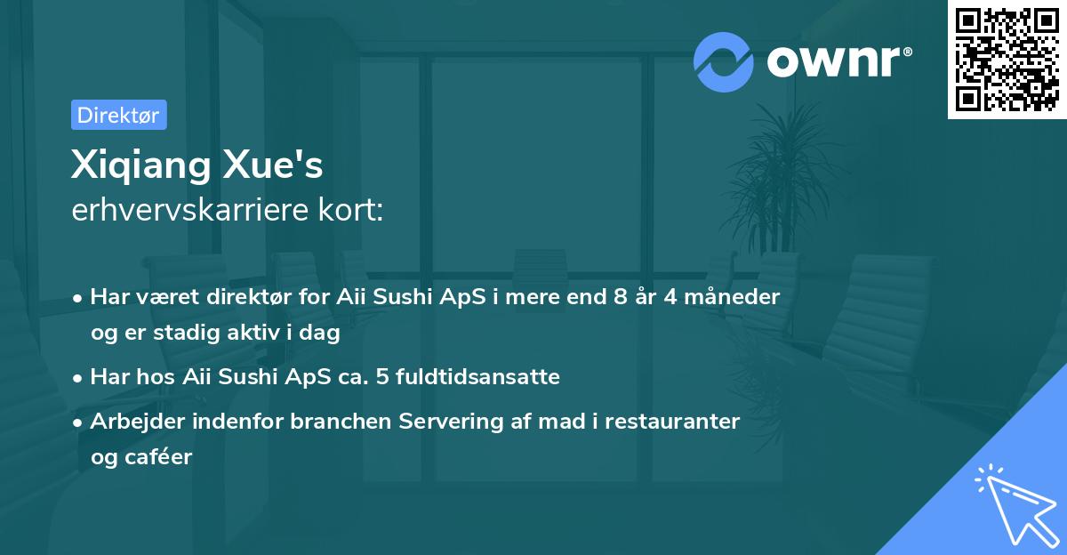 Xiqiang Xue's erhvervskarriere kort