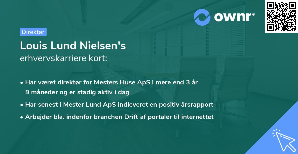 Louis Lund Nielsen's erhvervskarriere kort