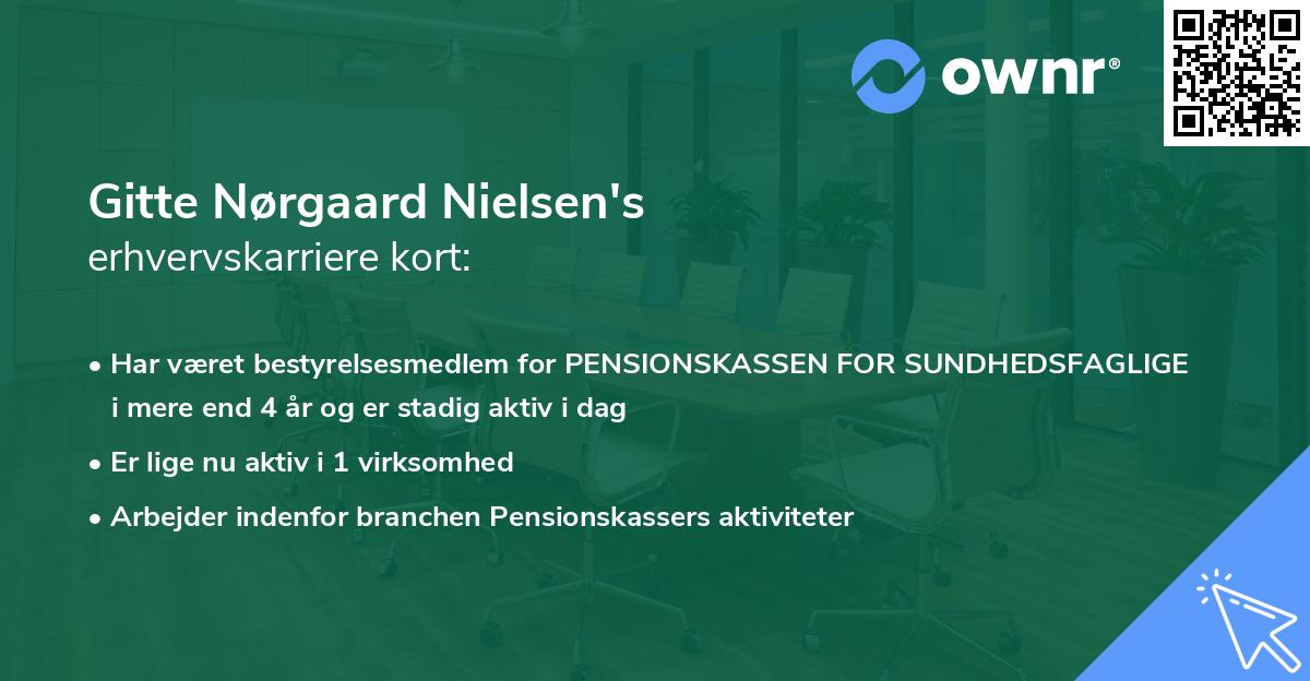 Gitte Nørgaard Nielsen's erhvervskarriere kort