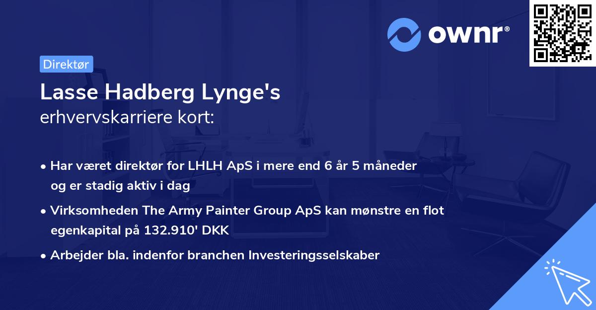 Lasse Hadberg Lynge's erhvervskarriere kort