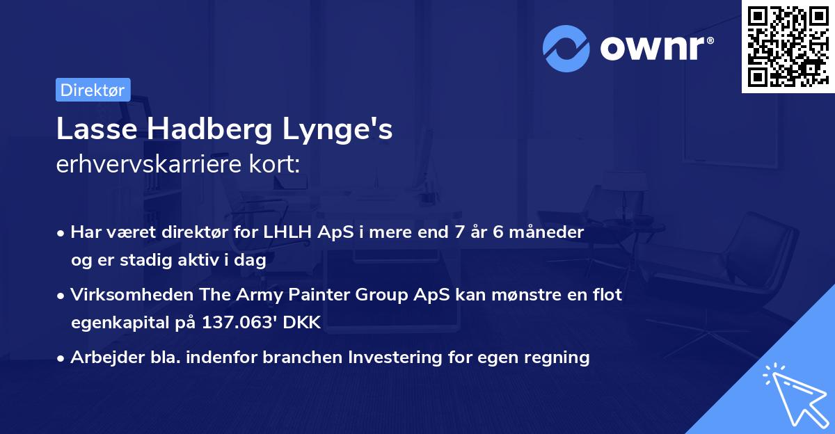 Lasse Hadberg Lynge's erhvervskarriere kort