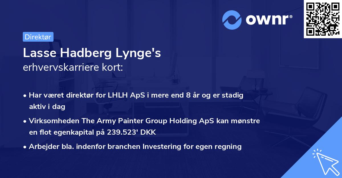 Lasse Hadberg Lynge's erhvervskarriere kort
