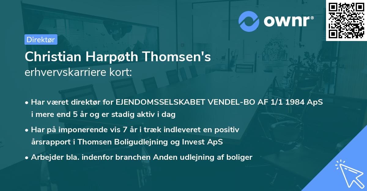 Christian Harpøth Thomsen's erhvervskarriere kort