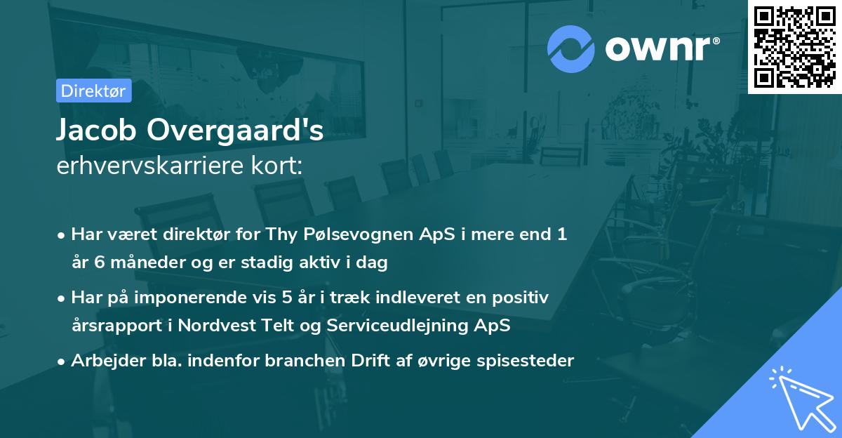 Jacob Overgaard's erhvervskarriere kort