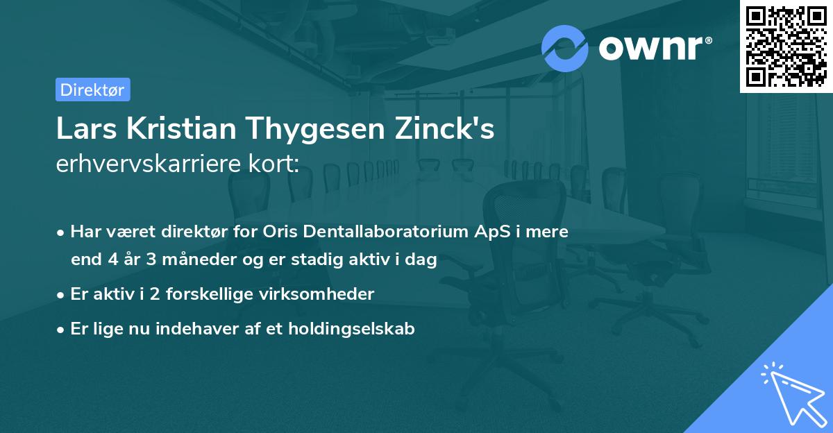 Lars Kristian Thygesen Zinck's erhvervskarriere kort