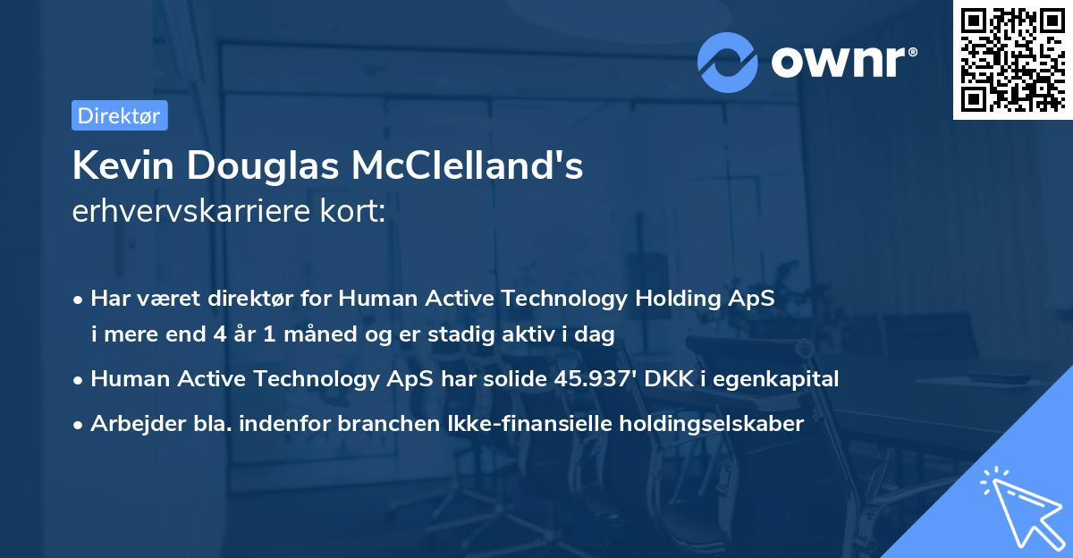 Kevin Douglas McClelland's erhvervskarriere kort