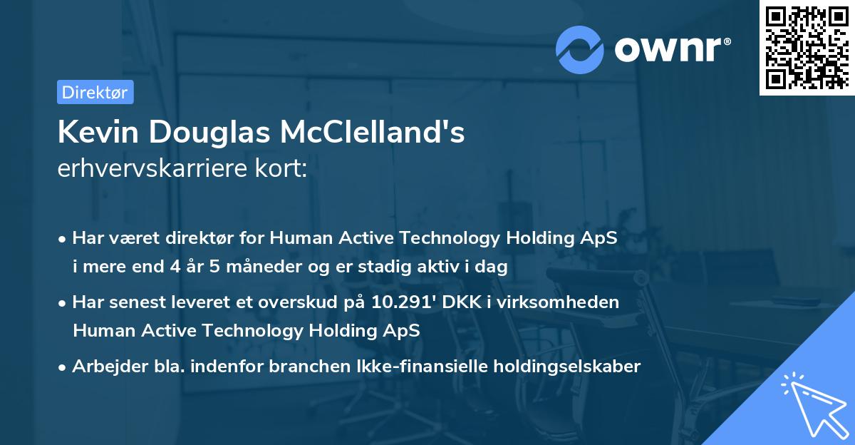 Kevin Douglas McClelland's erhvervskarriere kort