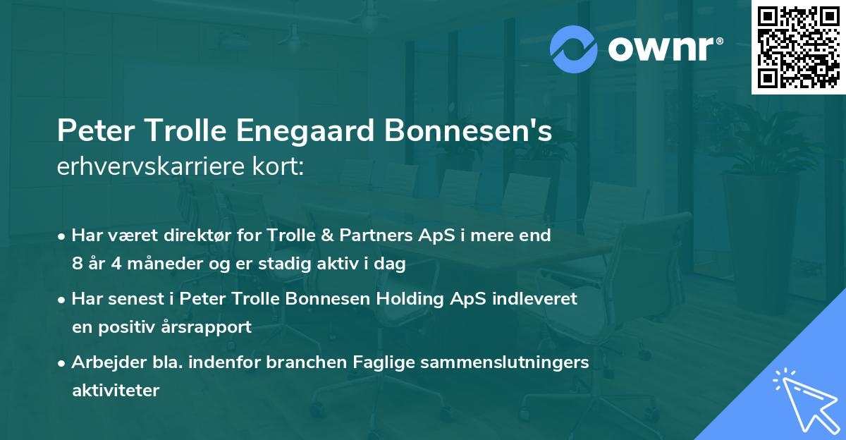 Peter Trolle Enegaard Bonnesen's erhvervskarriere kort