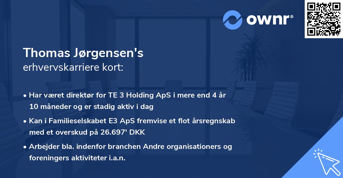 Thomas Jørgensen's erhvervskarriere kort