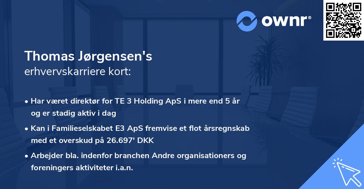 Thomas Jørgensen's erhvervskarriere kort