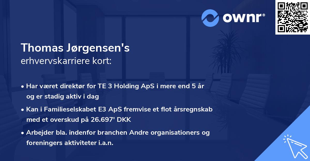 Thomas Jørgensen's erhvervskarriere kort