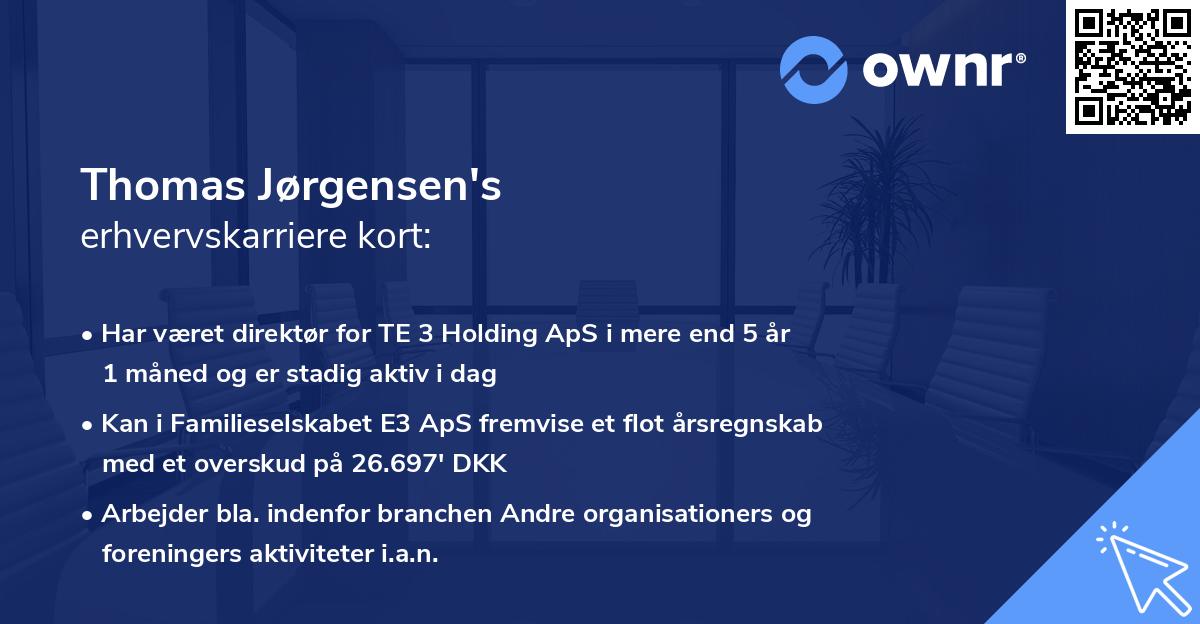 Thomas Jørgensen's erhvervskarriere kort