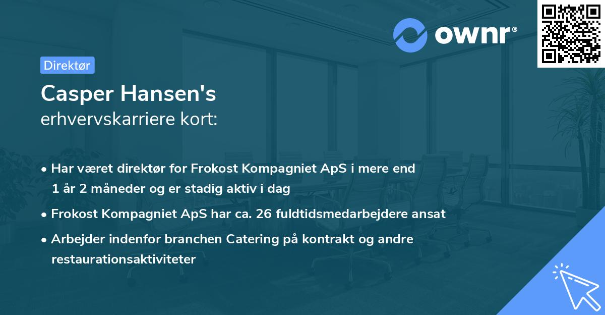 Casper Hansen's erhvervskarriere kort