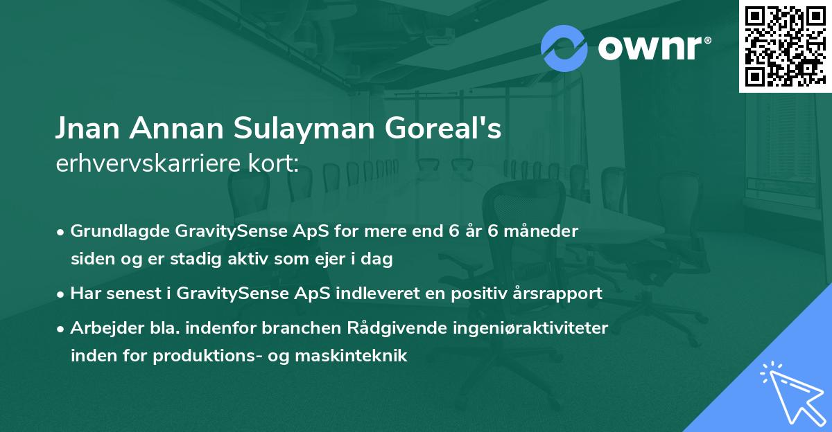 Jnan Annan Sulayman Goreal's erhvervskarriere kort