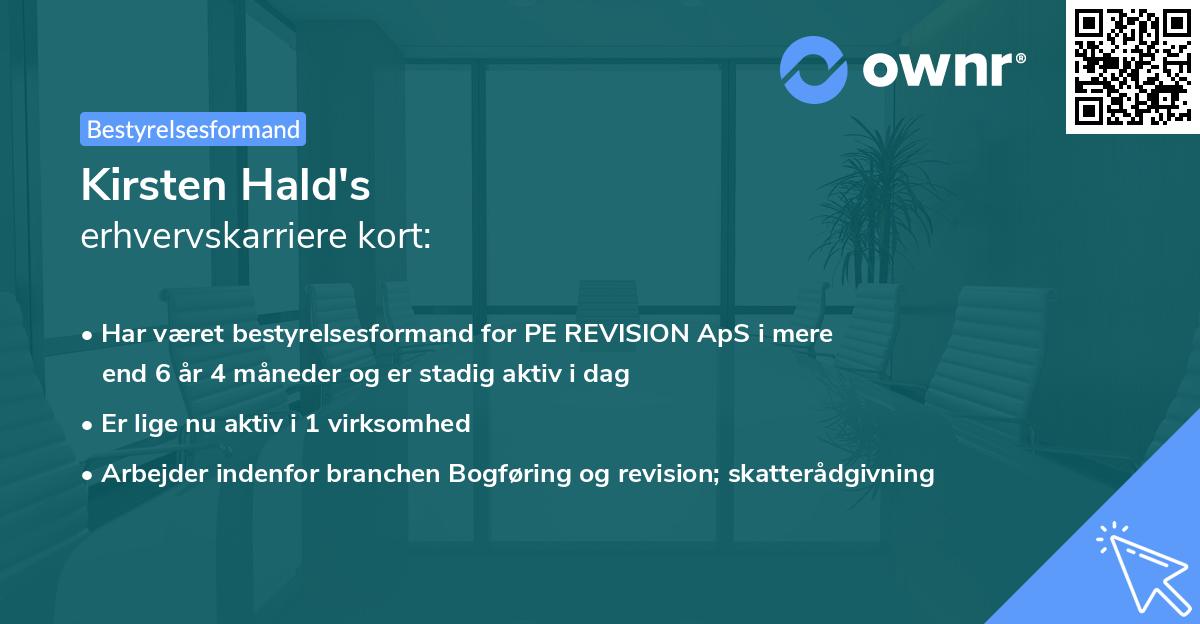 Kirsten Hald's erhvervskarriere kort