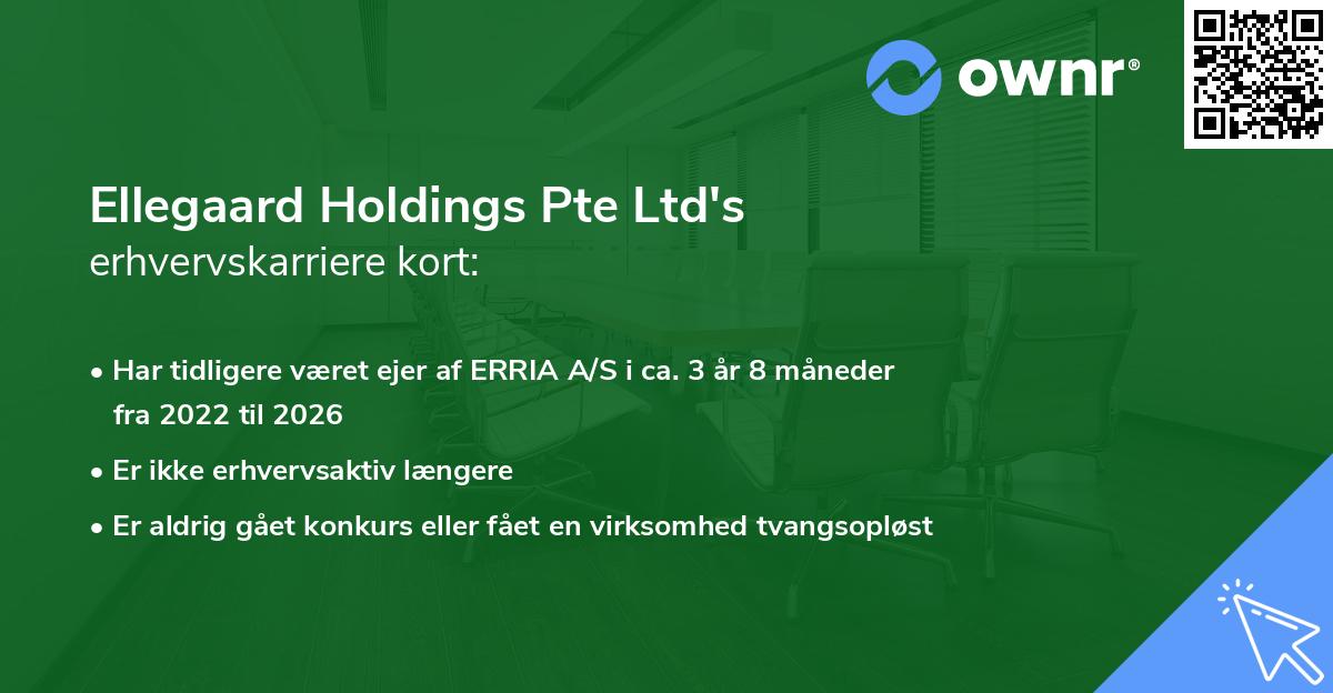 Ellegaard Holdings Pte Ltd's erhvervskarriere kort